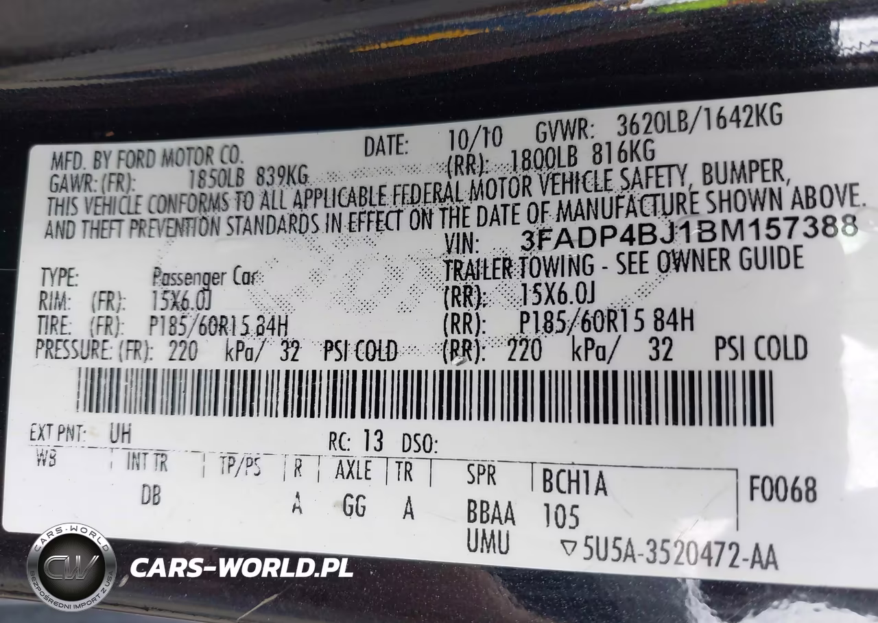2011 Ford Fiesta Se VIN:3FADP4BJ1BM157388 - 9
