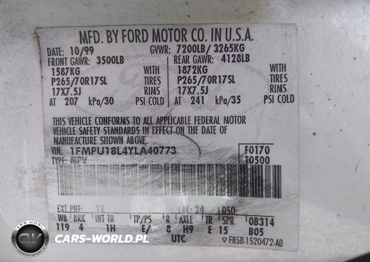2000 Ford Expedition Eddie Bauer VIN:1FMPU18L4YLA40773 - 9