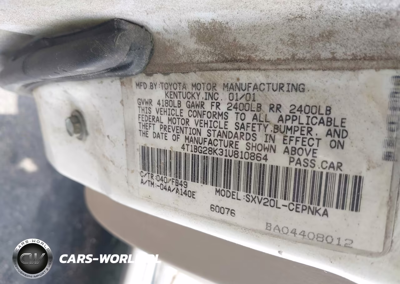 2001 Toyota Camry Le VIN:4T1BG28K31U810864 - 9