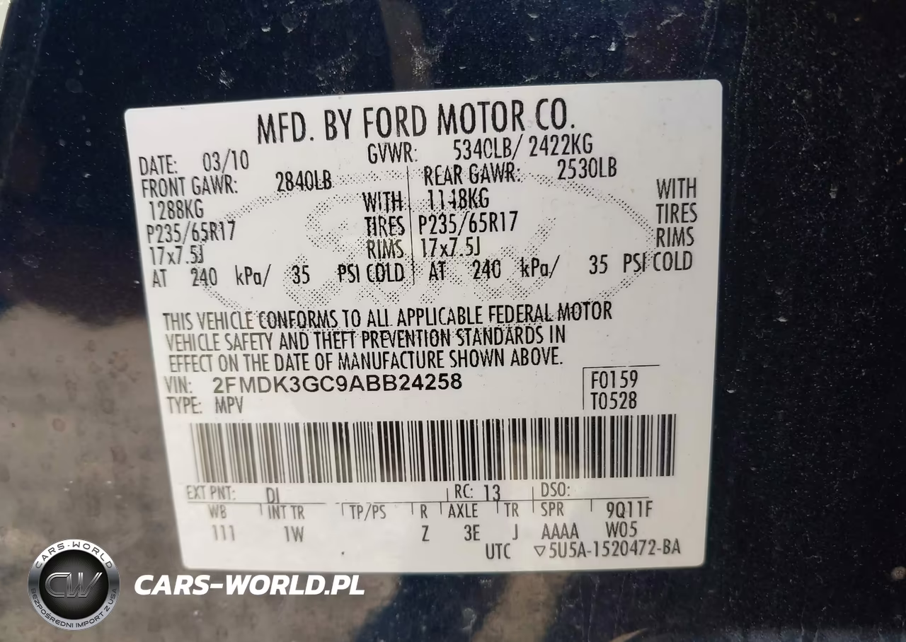 2010 Ford Edge Se VIN:2FMDK3GC9ABB24258 - 9