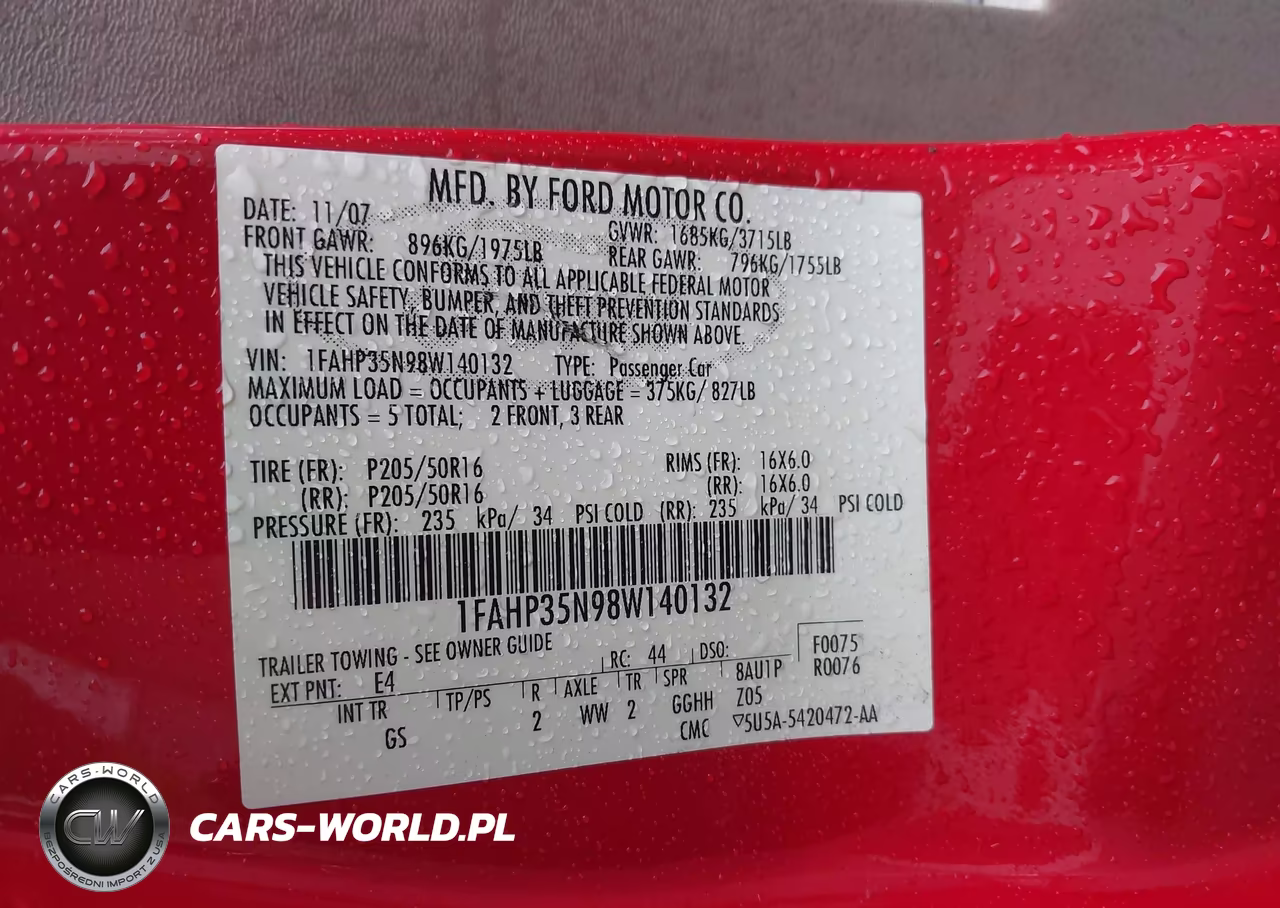 2008 Ford Focus Se-Ses VIN:1FAHP35N98W140132 - 9