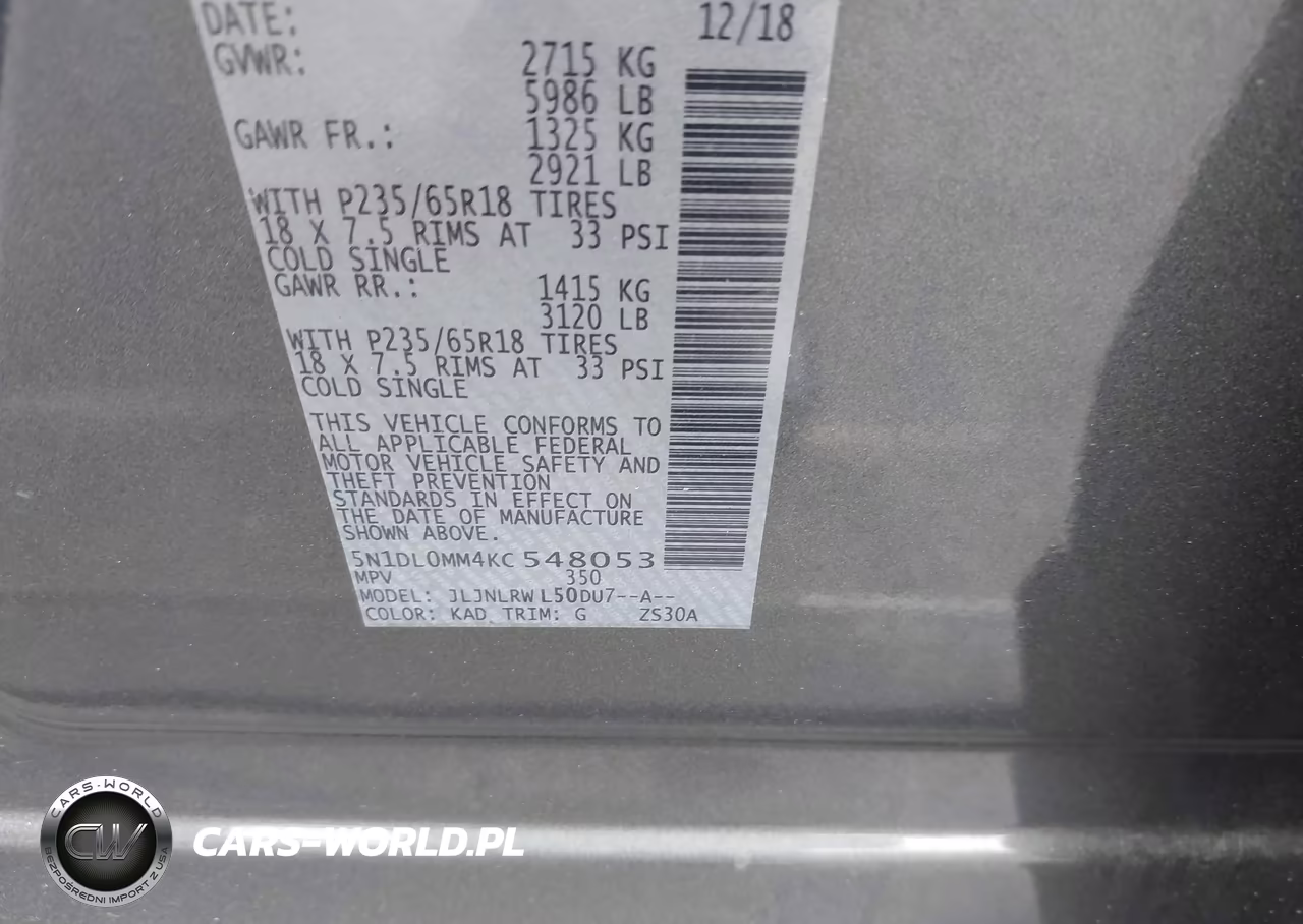 2019 Infiniti Qx60 Luxe VIN:5N1DL0MM4KC548053 - 9