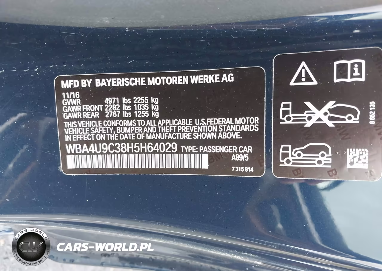 BMW 430I VIN:WBA4U9C38H5H64029 - 9