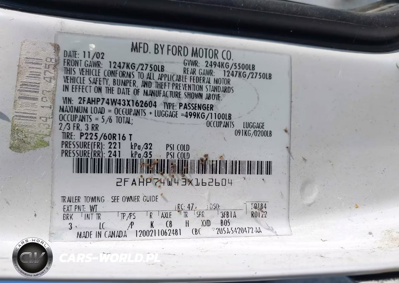 2003 Ford Crown Victoria Lx VIN:2FAHP74W43X162604 - 9