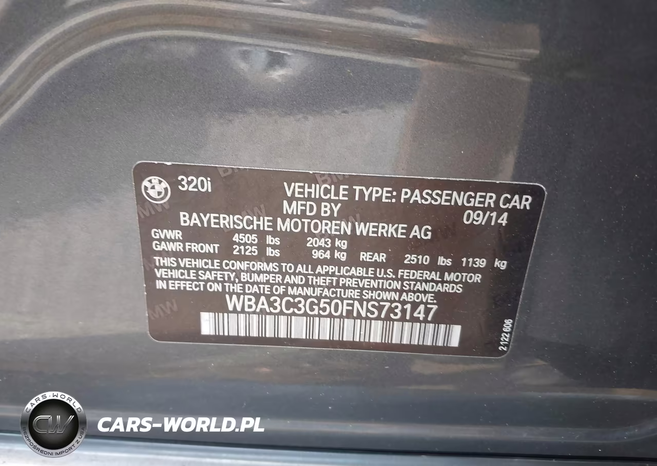 2015 BMW 320I xDrive VIN:WBA3C3G50FNS73147 - 9