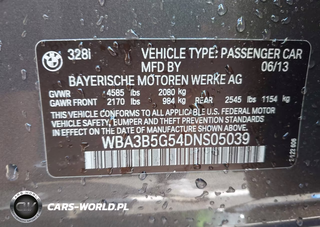 2013 BMW 328I xDrive VIN:WBA3B5G54DNS05039 - 9