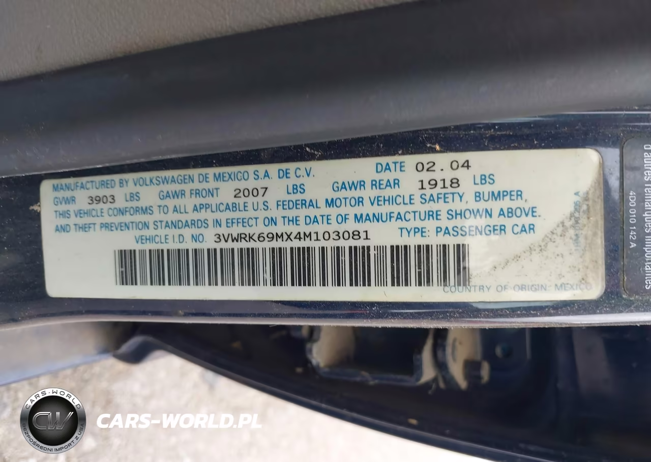 2004 Volkswagen Jetta Gl VIN:3VWRK69MX4M103081 - 9