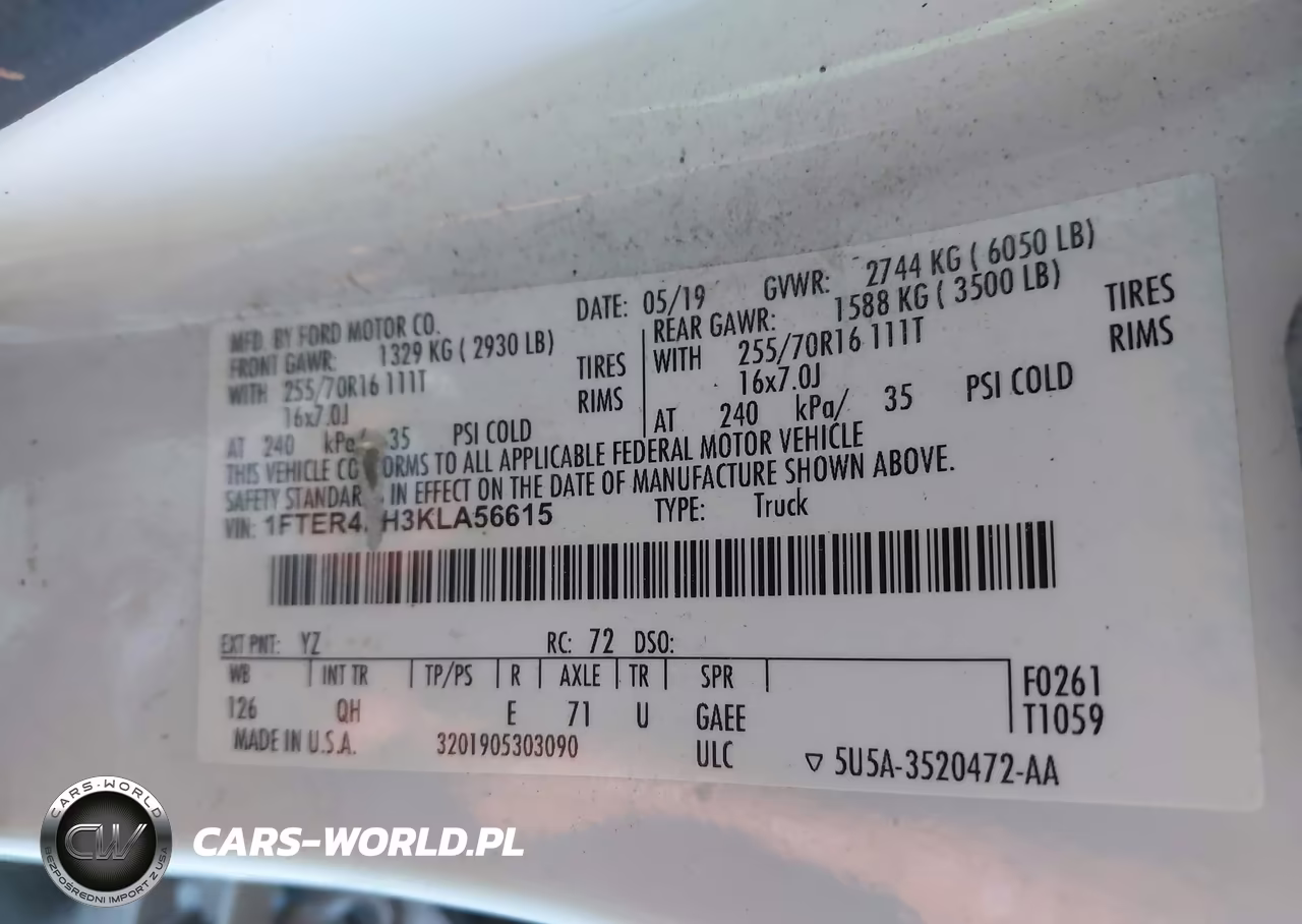 2019 Ford Ranger Xl VIN:1FTER4EH3KLA56615 - 9