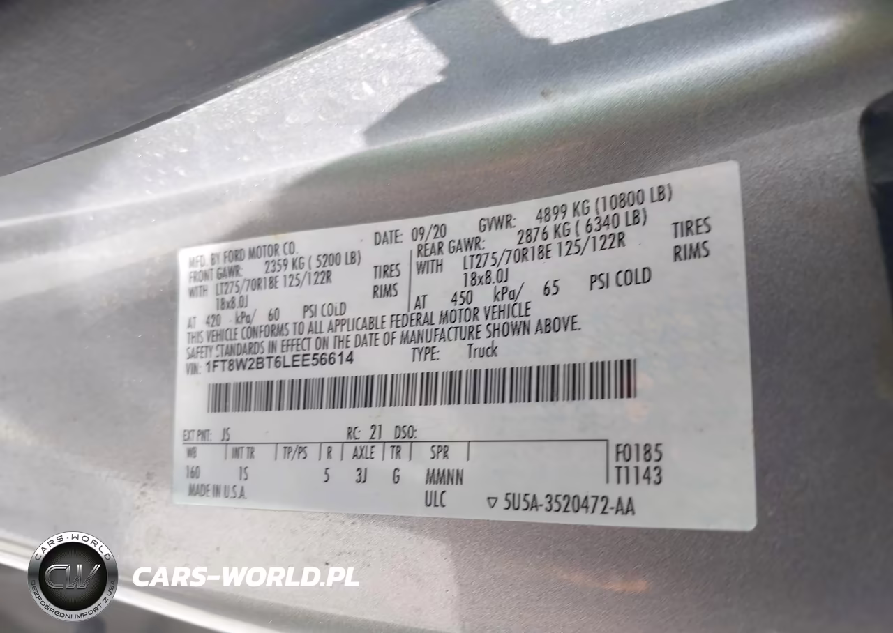 2020 Ford F-250 Xl VIN:1FT8W2BT6LEE56614 - 9