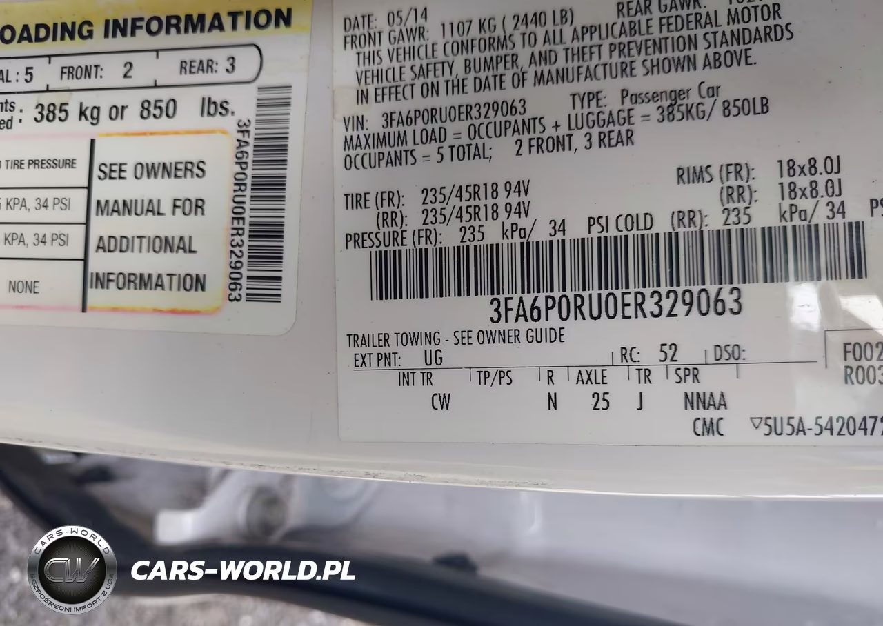 2014 Ford Fusion Hybrid Titanium VIN:3FA6P0RU0ER329063 - 9