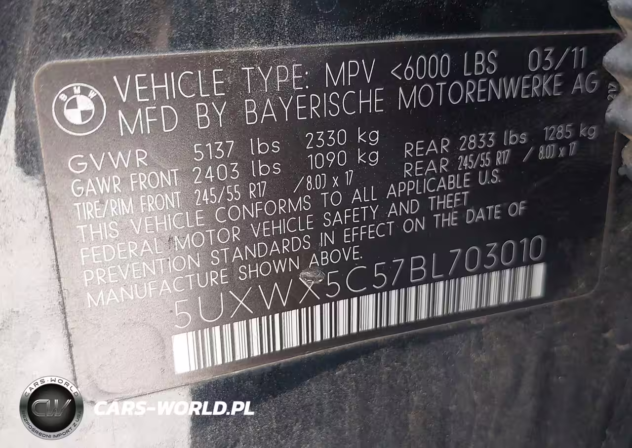2011 BMW X3 xDrive28I VIN:5UXWX5C57BL703010 - 9