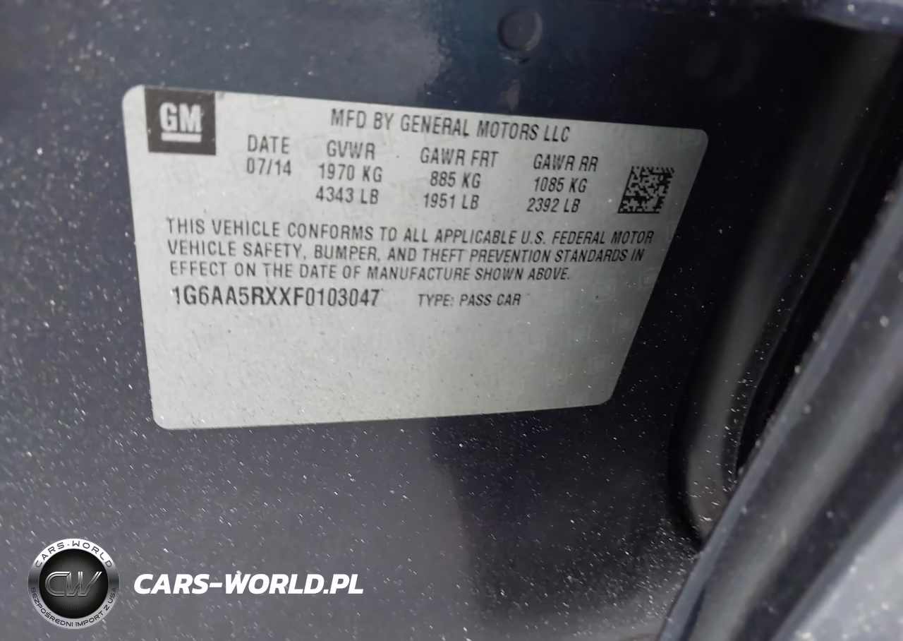 2015 Cadillac Ats Standard VIN:1G6AA5RXXF0103047 - 9