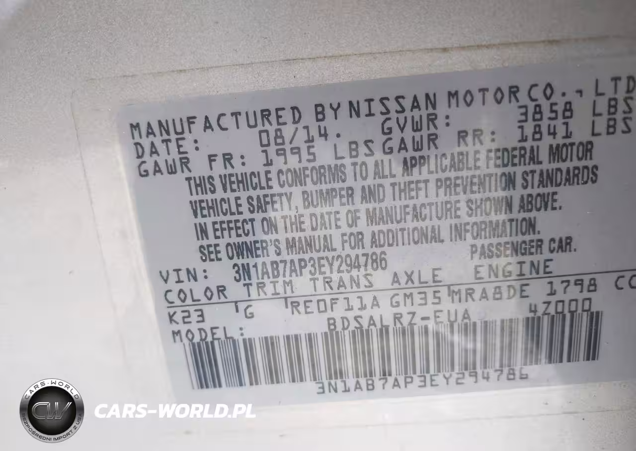 2014 Nissan Sentra Sr VIN:3N1AB7AP3EY294786 - 9