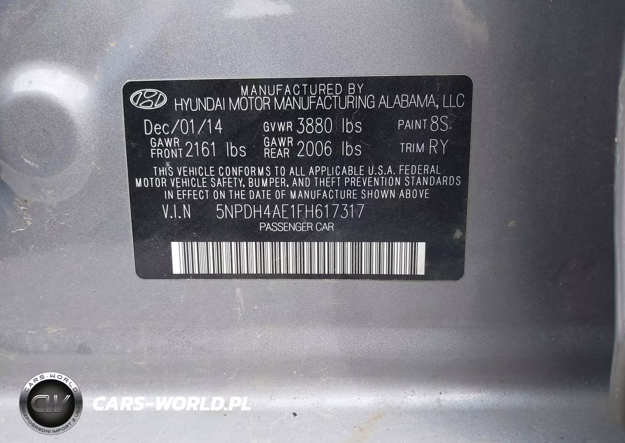 2015 Hyundai Elantra Se VIN:5NPDH4AE1FH617317 - 9