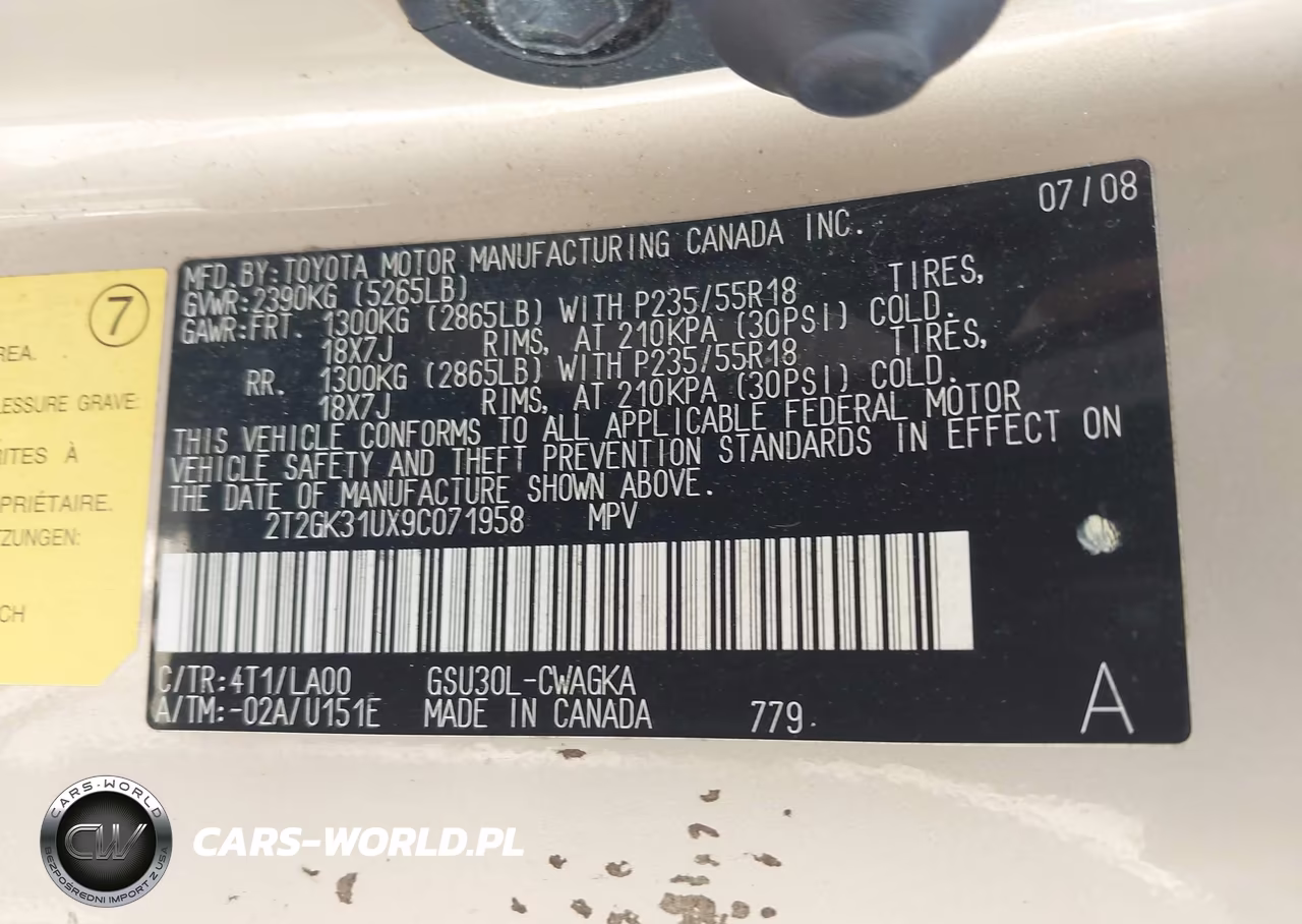 2009 Lexus Rx 350 VIN:2T2GK31UX9C071958 - 9