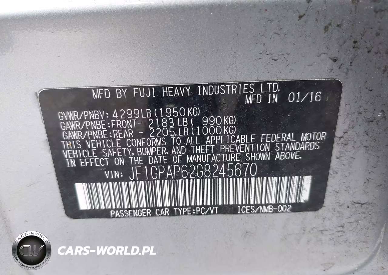 2016 Subaru Impreza 2.0I Sport Premium VIN:JF1GPAP62G8245670 - 9