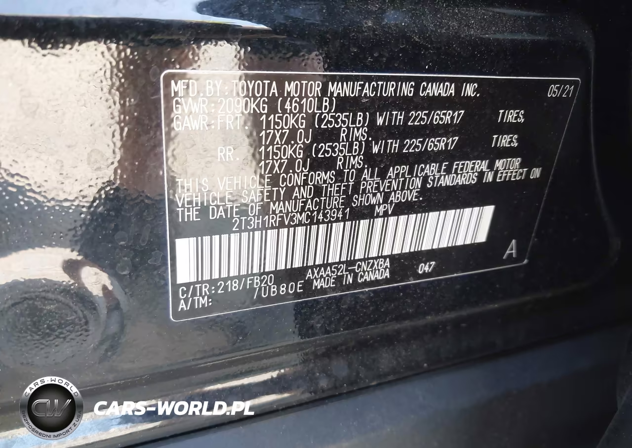 2021 Toyota Rav4 Le VIN:2T3H1RFV3MC143941 - 9