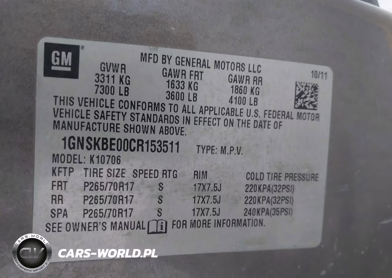 2012 Chevrolet Tahoe K1500 Lt VIN:1GNSKBE00CR153511 - 9