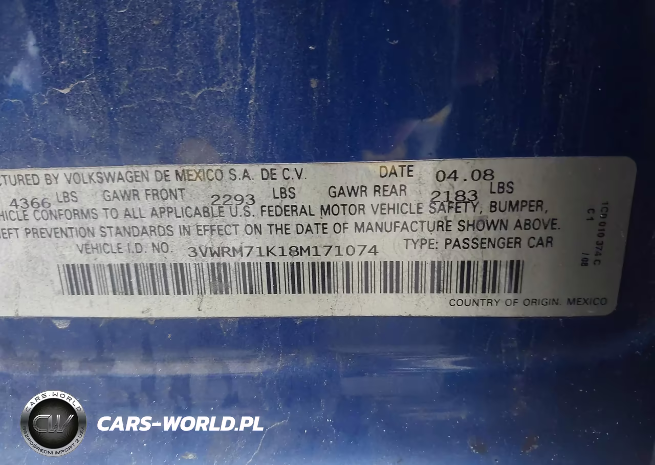 2008 Volkswagen Jetta Se VIN:3VWRM71K18M171074 - 9