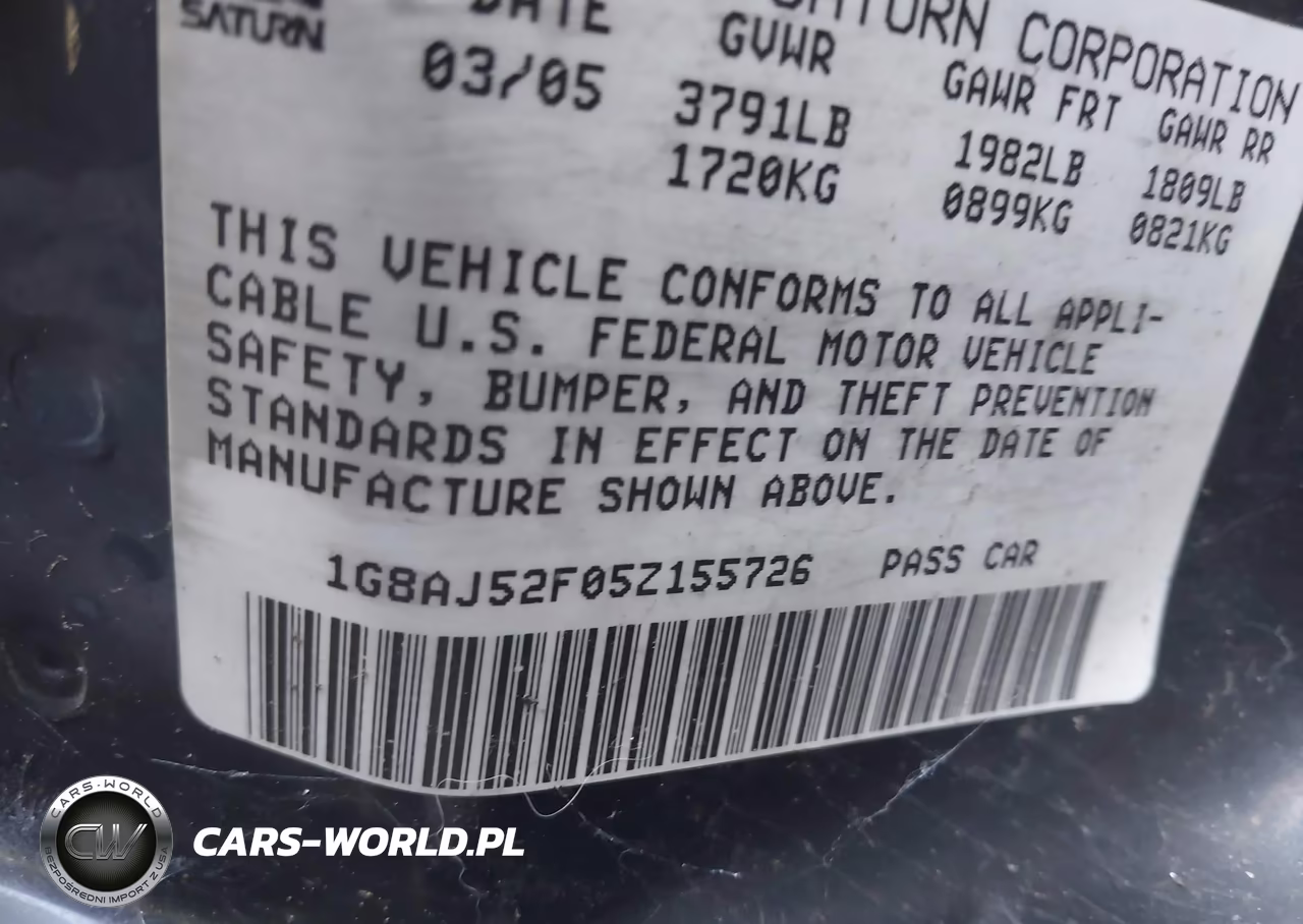 2005 Saturn Ion 2 VIN:1G8AJ52F05Z155726 - 9