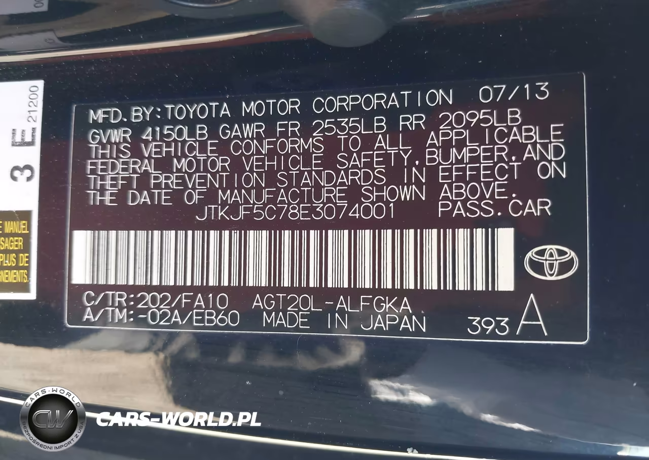 2014 Scion Tc VIN:JTKJF5C78E3074001 - 9