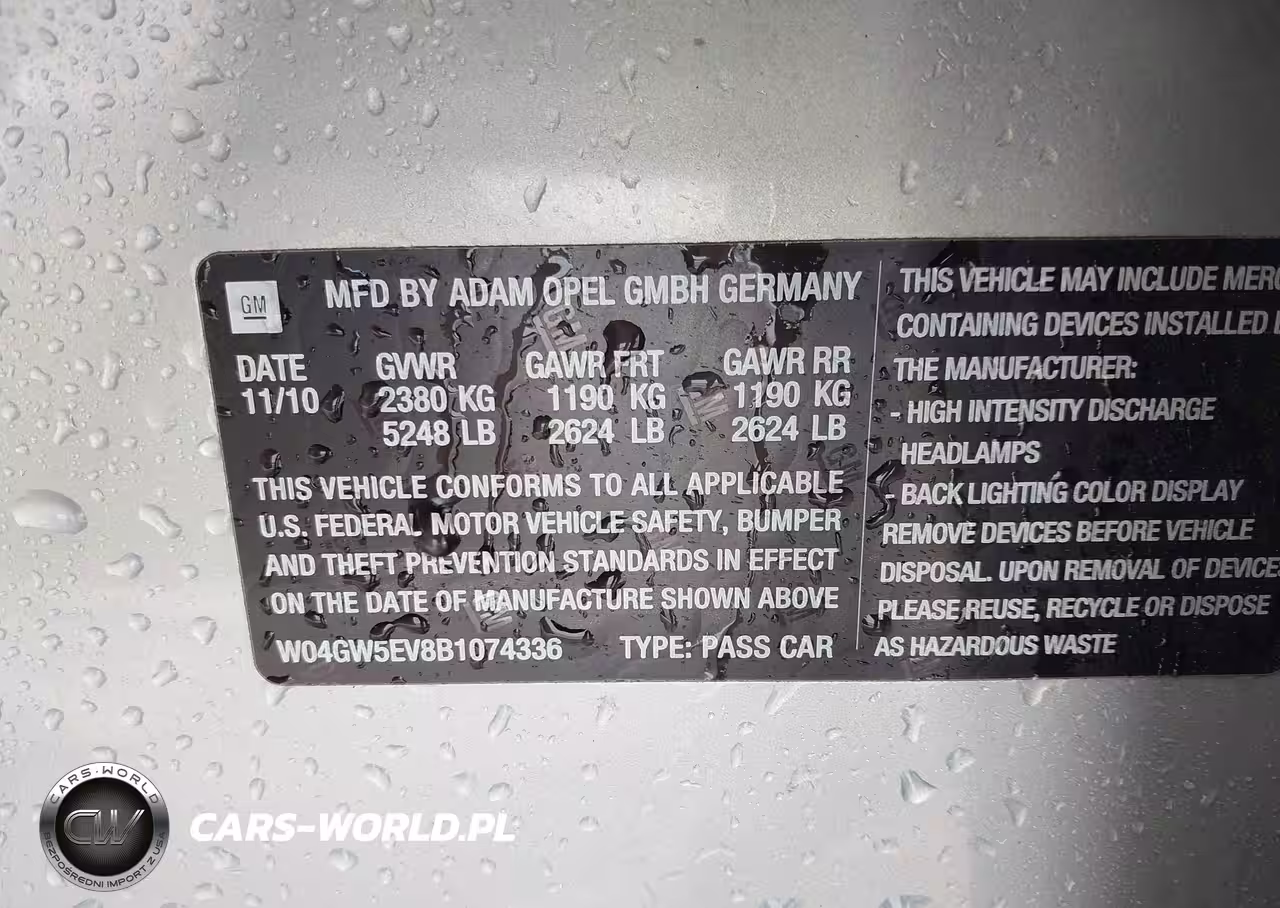 BUICK REGAL CXL VIN:W04GW5EV8B1074336 - 9