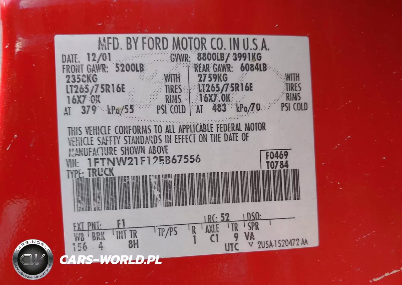 2002 Ford F-250 Lariat-Xl-Xlt VIN:1FTNW21F12EB67556 - 9