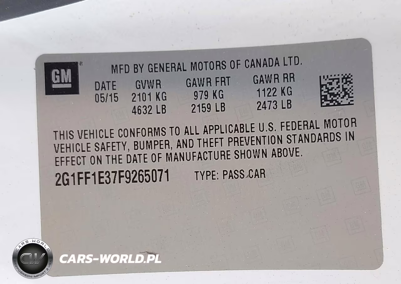 2015 Chevrolet Camaro 2Lt VIN:2G1FF1E37F9265071 - 9