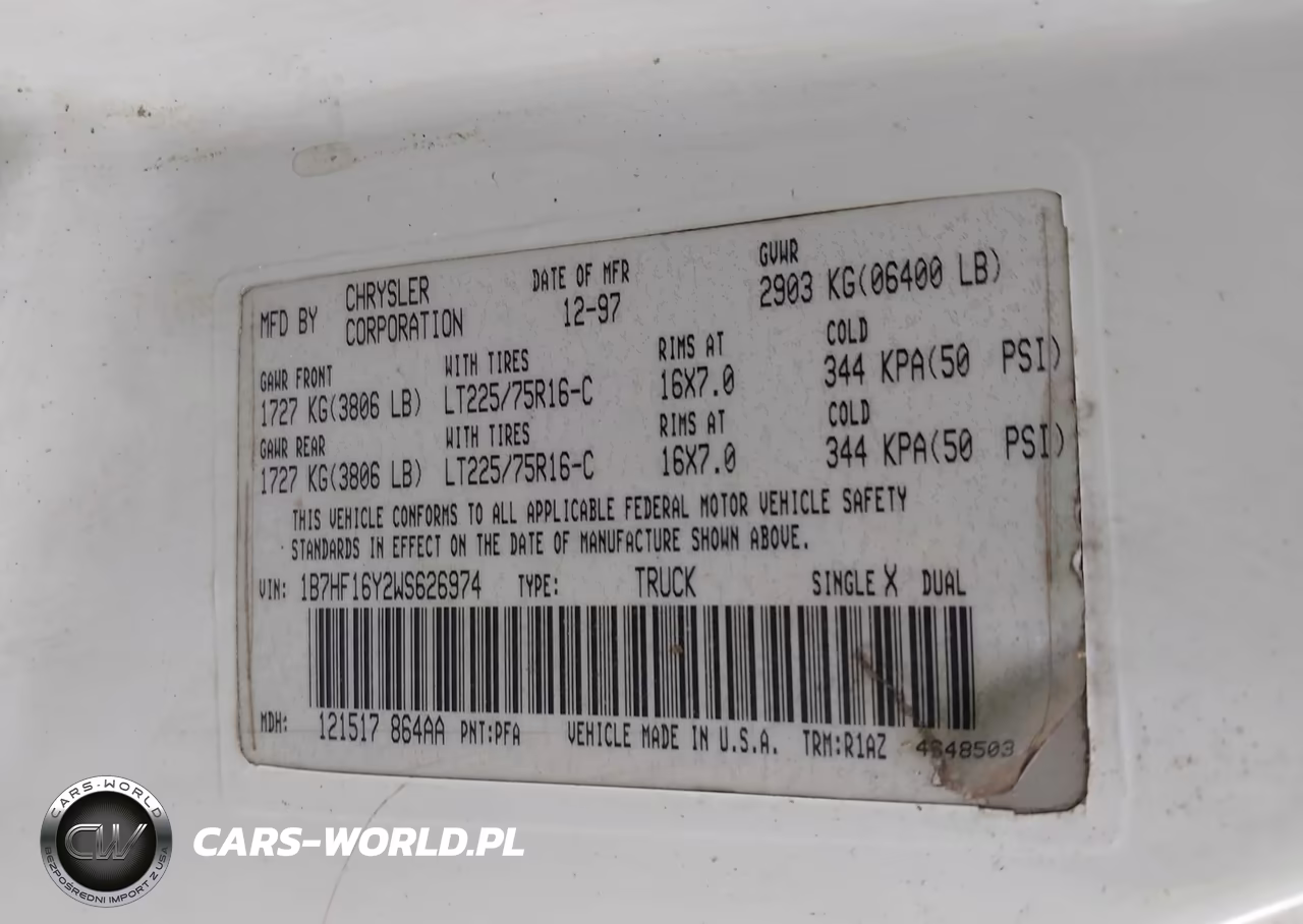 1998 Dodge Ram 1500 VIN:1B7HF16Y2WS626974 - 9