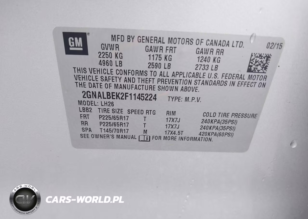 2015 Chevrolet Equinox 1Lt VIN:2GNALBEK2F1145224 - 9