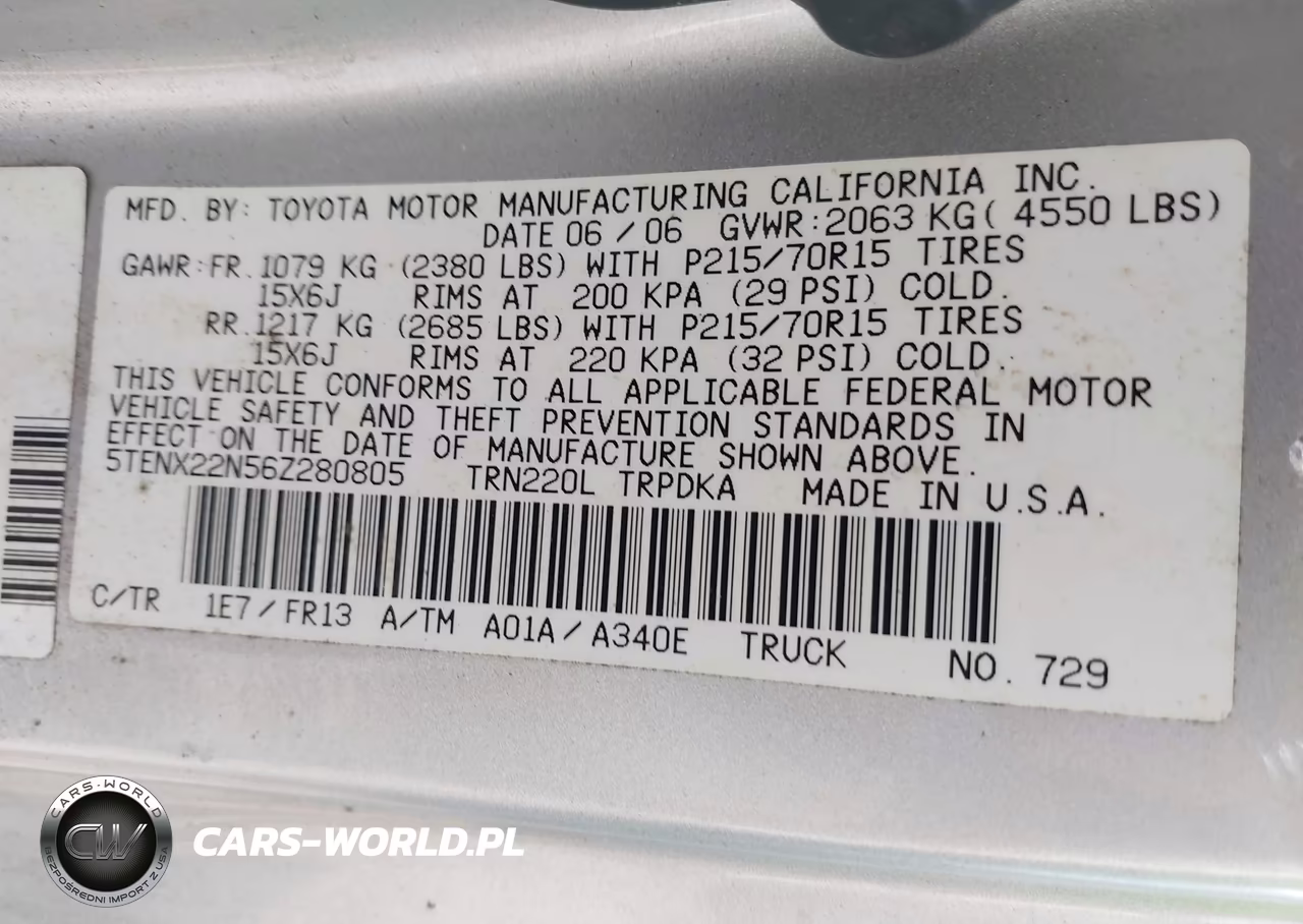 2006 Toyota Tacoma VIN:5TENX22N56Z280805 - 9