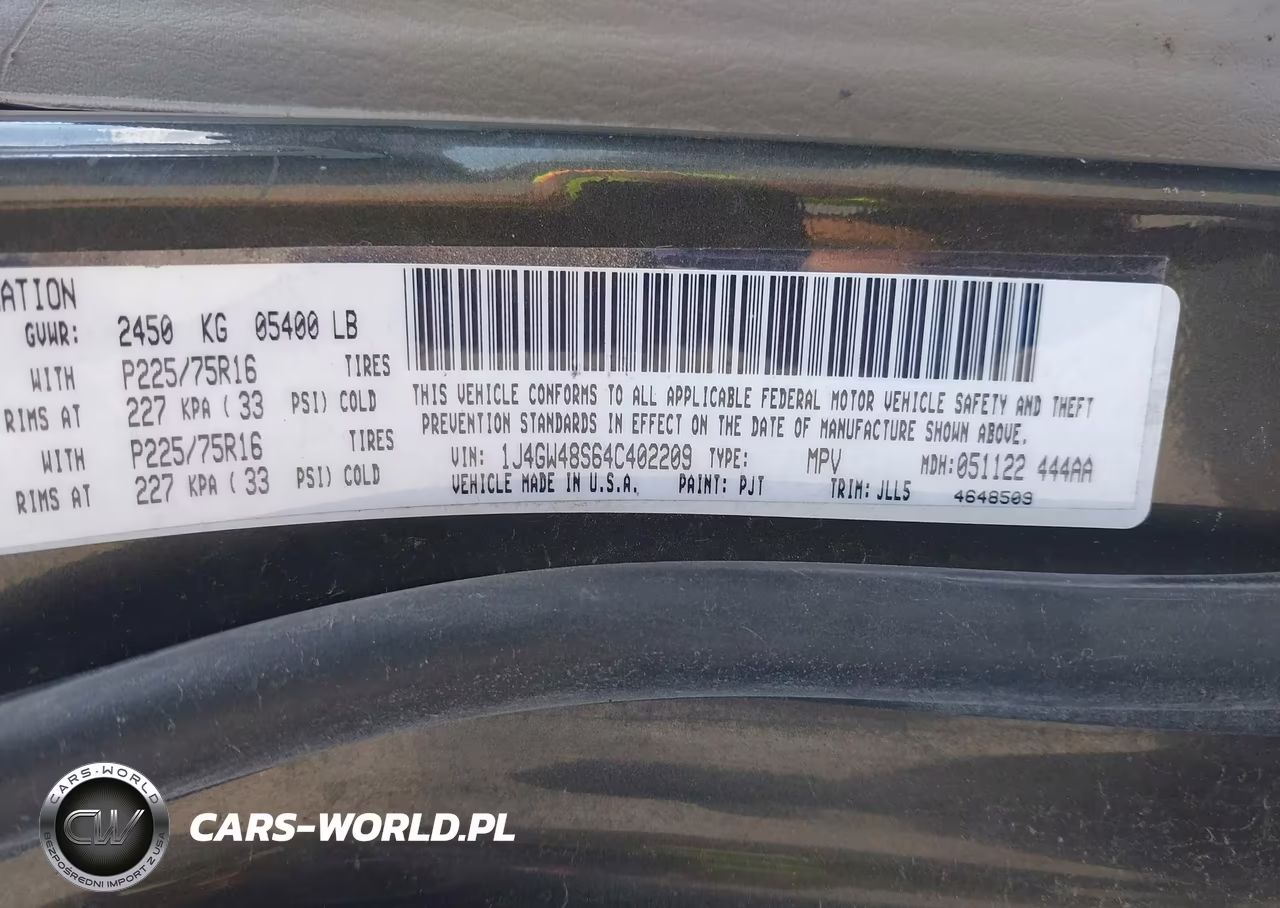 2004 Jeep Grand Cherokee Laredo VIN:1J4GW48S64C402209 - 9