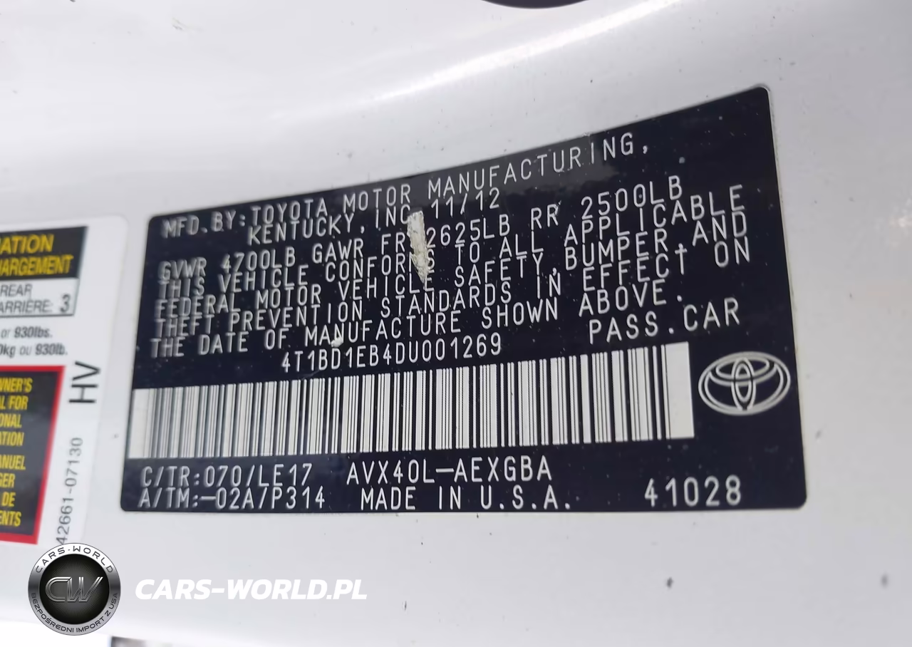 2013 Toyota Avalon Hybrid Xle Touring VIN:4T1BD1EB4DU001269 - 9