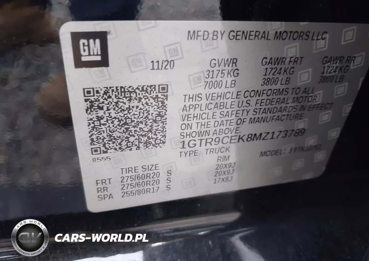 2021 GMC Sierra 1500 4Wd Double Cab Standard Box Elevation VIN:1GTR9CEK8MZ173789 - 9