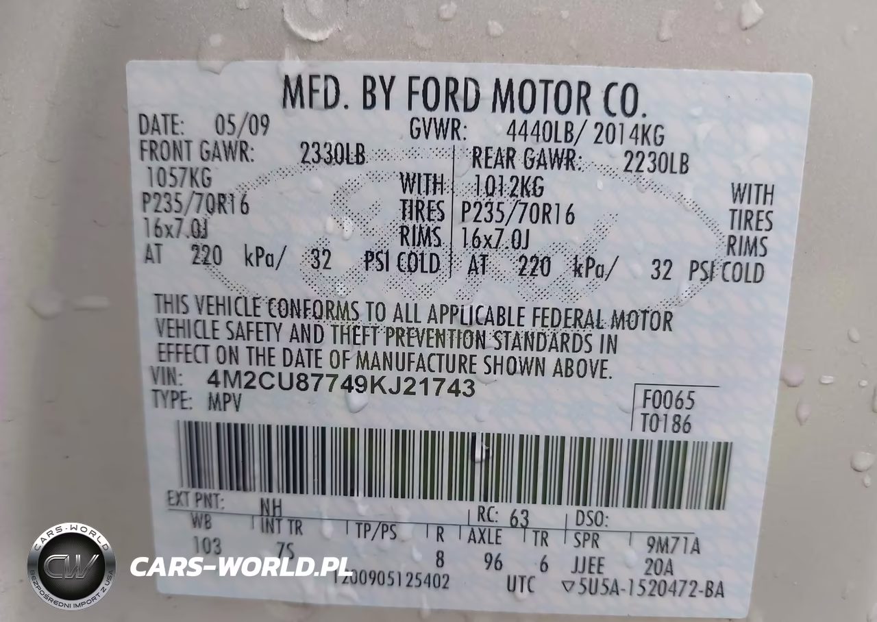 2009 Mercury Mariner Premier VIN:4M2CU87749KJ21743 - 9
