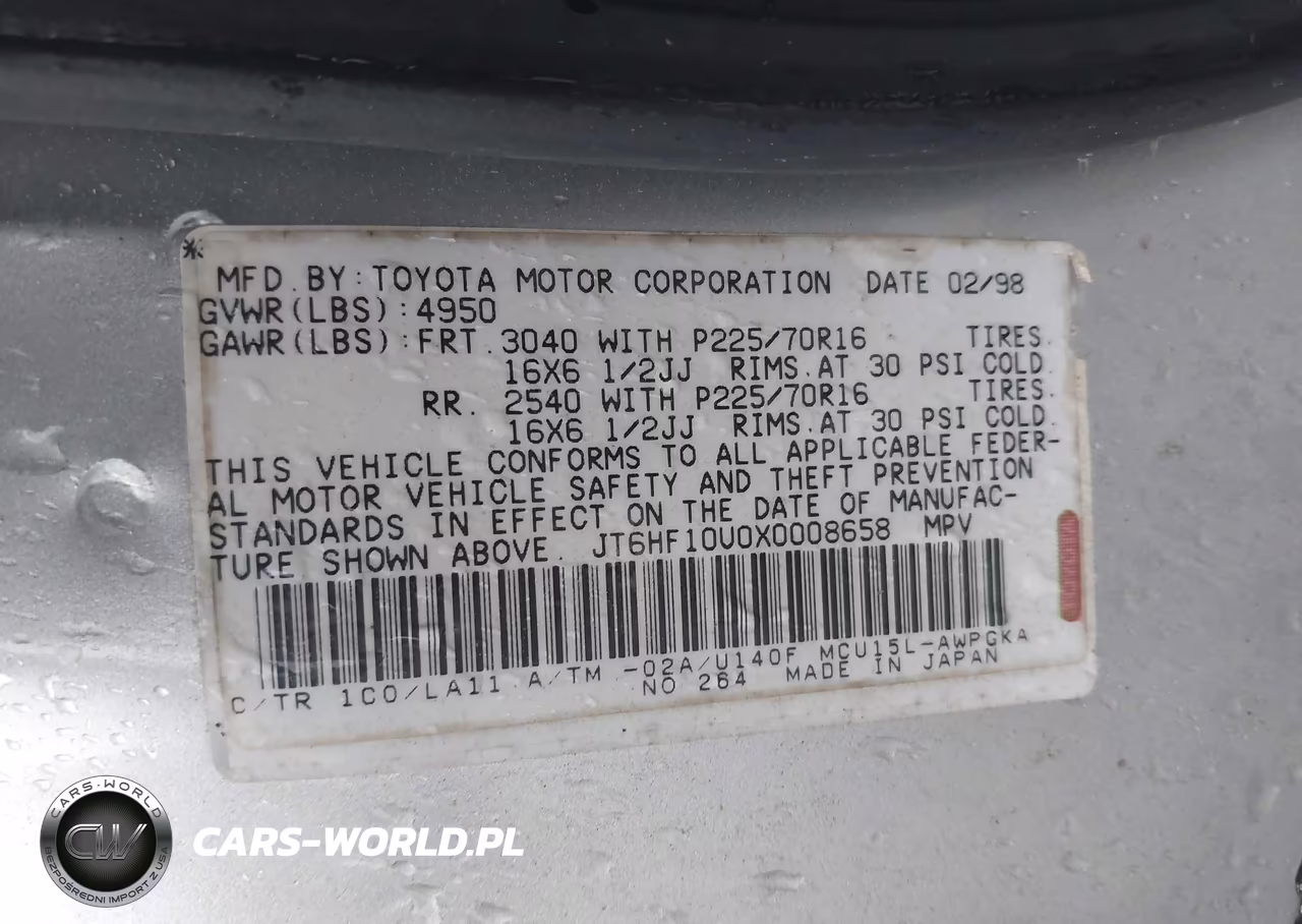 1999 Lexus Rx 300 VIN:JT6HF10U0X0008658 - 9