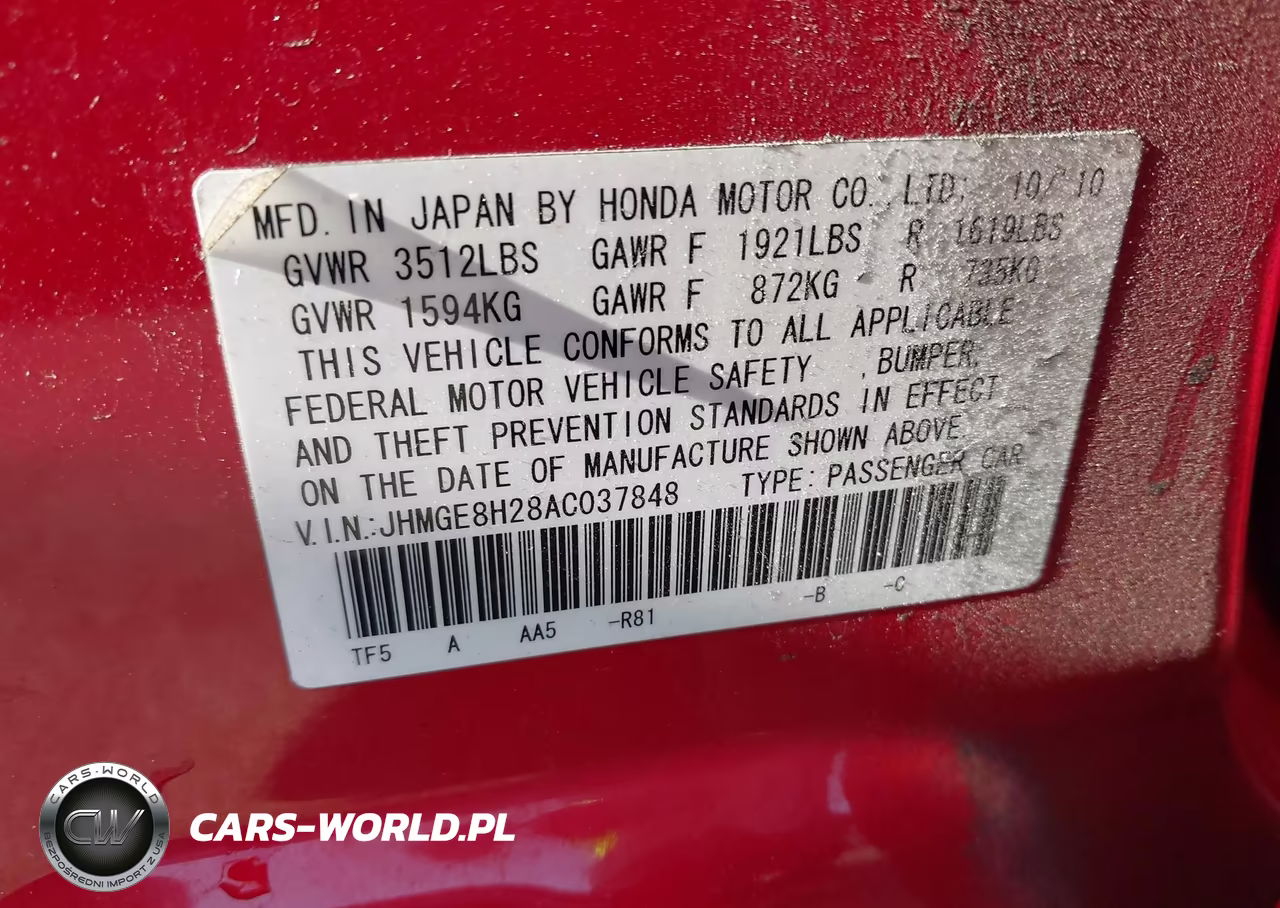 2010 Honda Fit VIN:JHMGE8H28AC037848 - 9