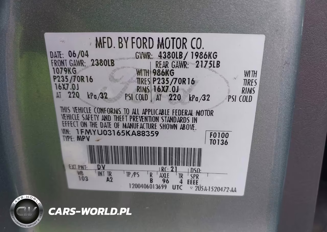 2005 Ford Escape Xlt VIN:1FMYU03165KA88359 - 9
