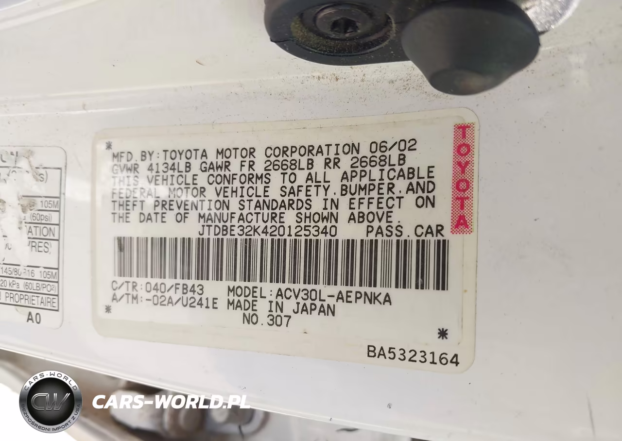 2002 Toyota Camry Le VIN:JTDBE32K420125340 - 9