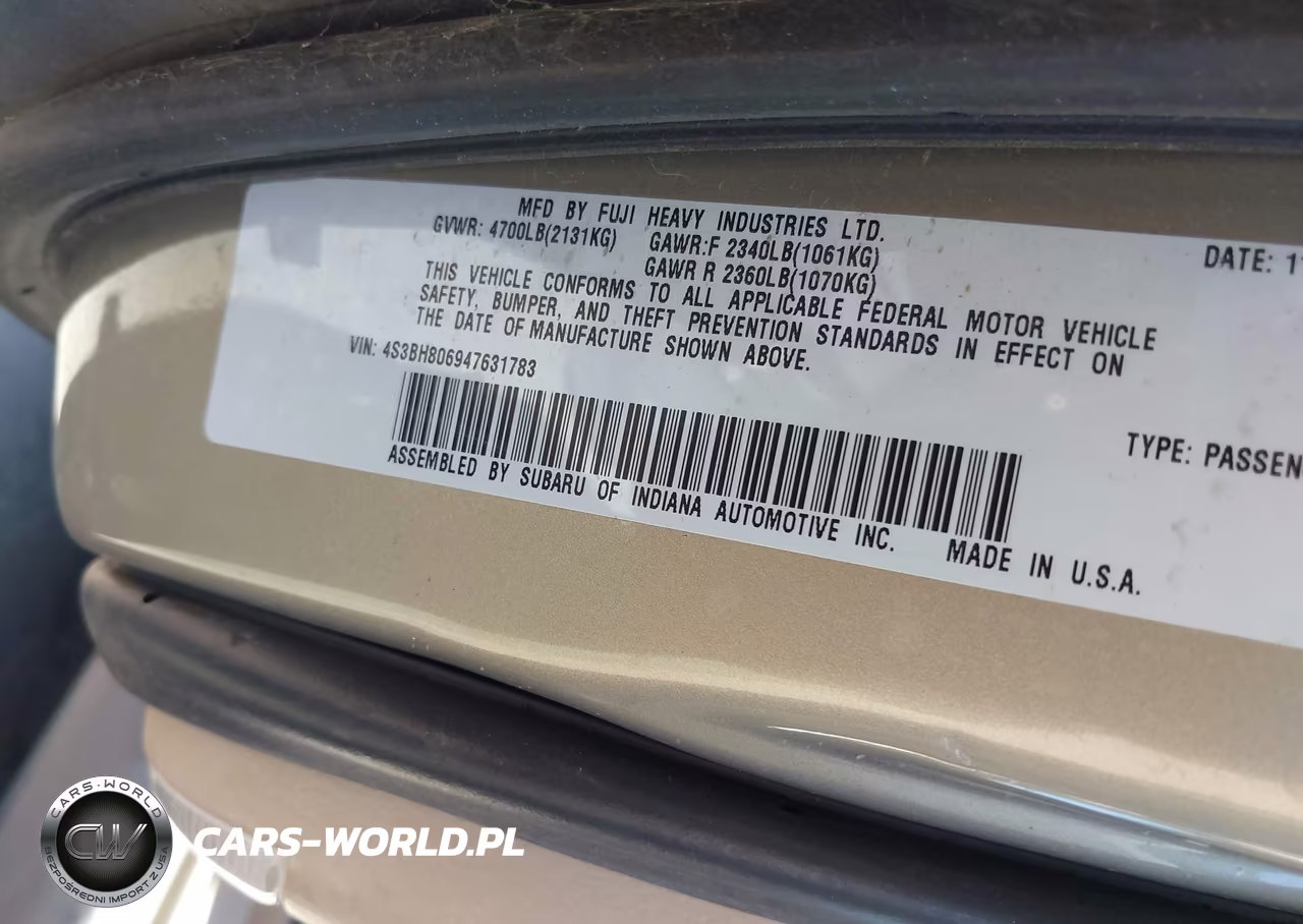 2004 Subaru Outback H6-3.0 L.l. Bean Edition VIN:4S3BH806947631783 - 9