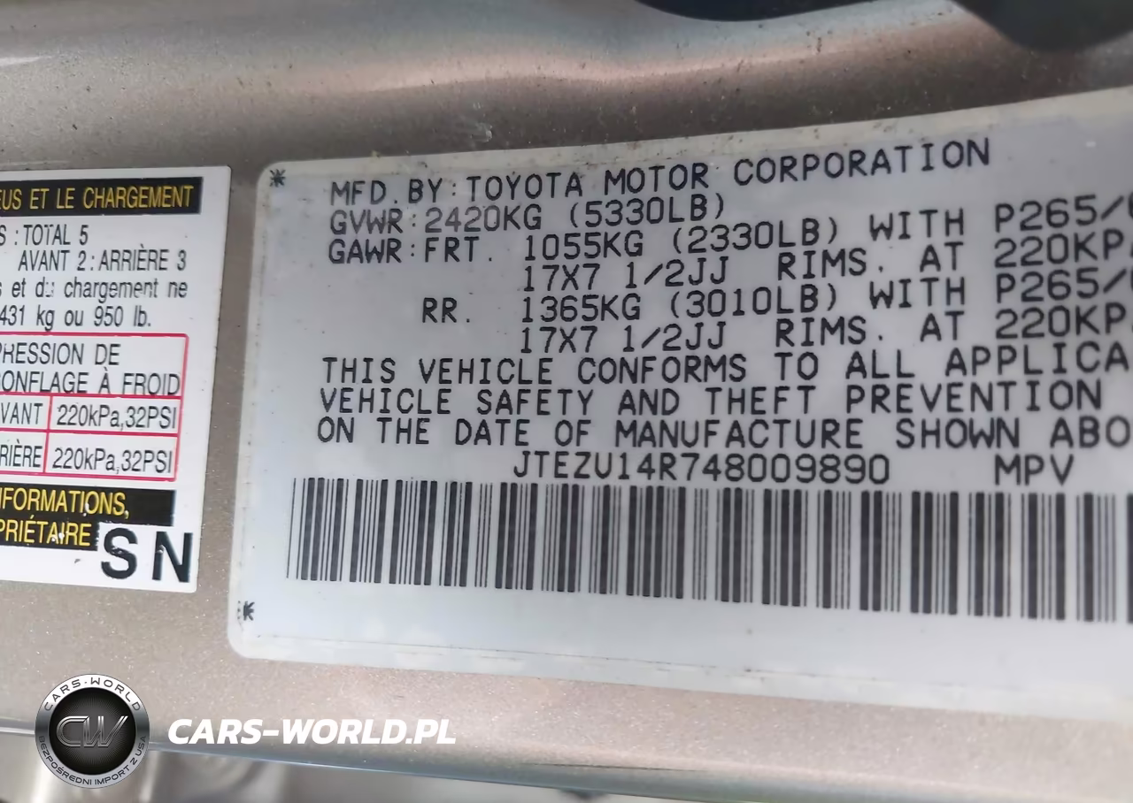 2004 Toyota 4Runner Sr5-Sport VIN:JTEZU14R748009890 - 9