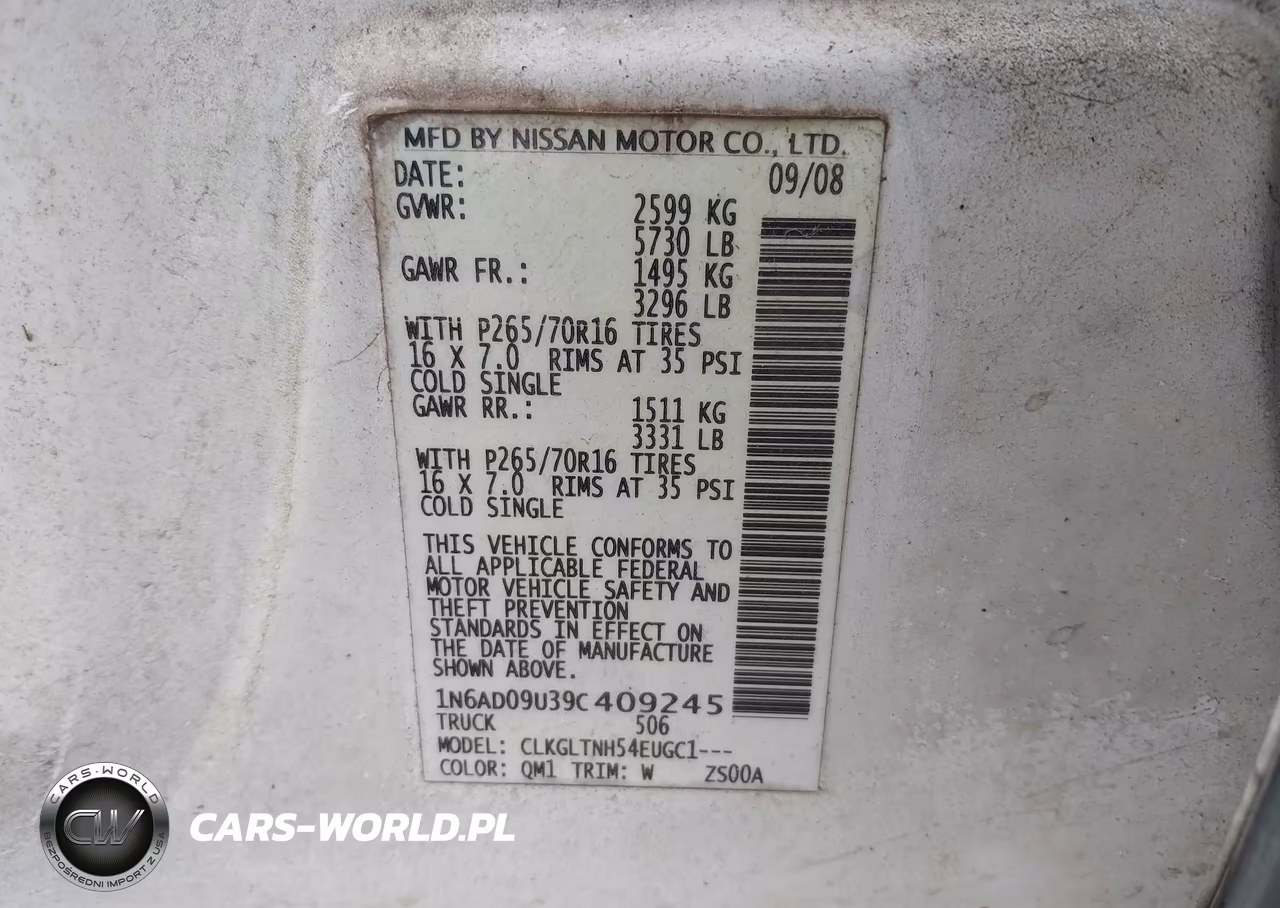 2009 Nissan Frontier Se VIN:1N6AD09U39C409245 - 9