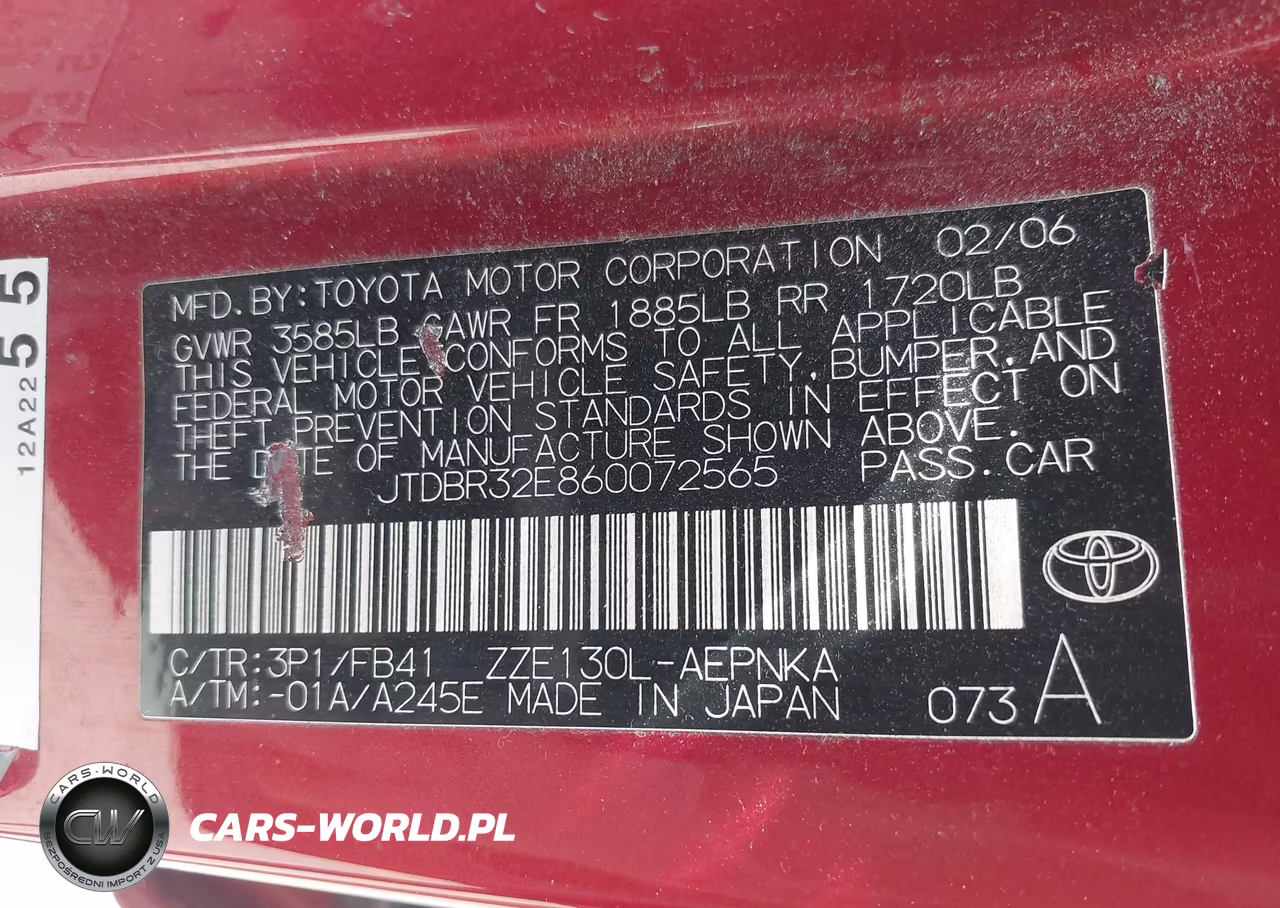 2006 Toyota Corolla Le VIN:JTDBR32E860072565 - 9