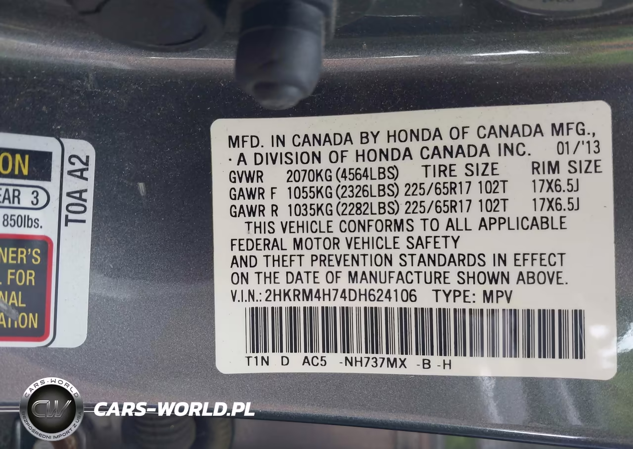2013 Honda Cr-V Ex-L VIN:2HKRM4H74DH624106 - 9