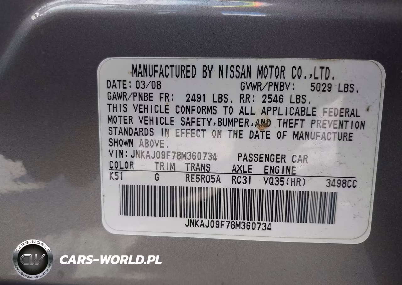 2008 Infiniti Ex35 Journey VIN:JNKAJ09F78M360734 - 9