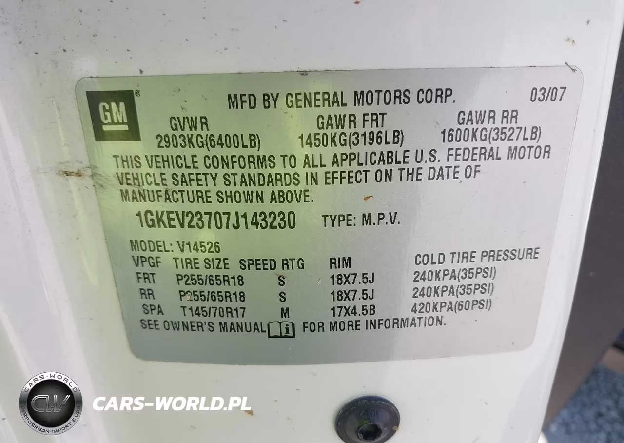 2007 GMC Acadia Slt-1 VIN:1GKEV23707J143230 - 9