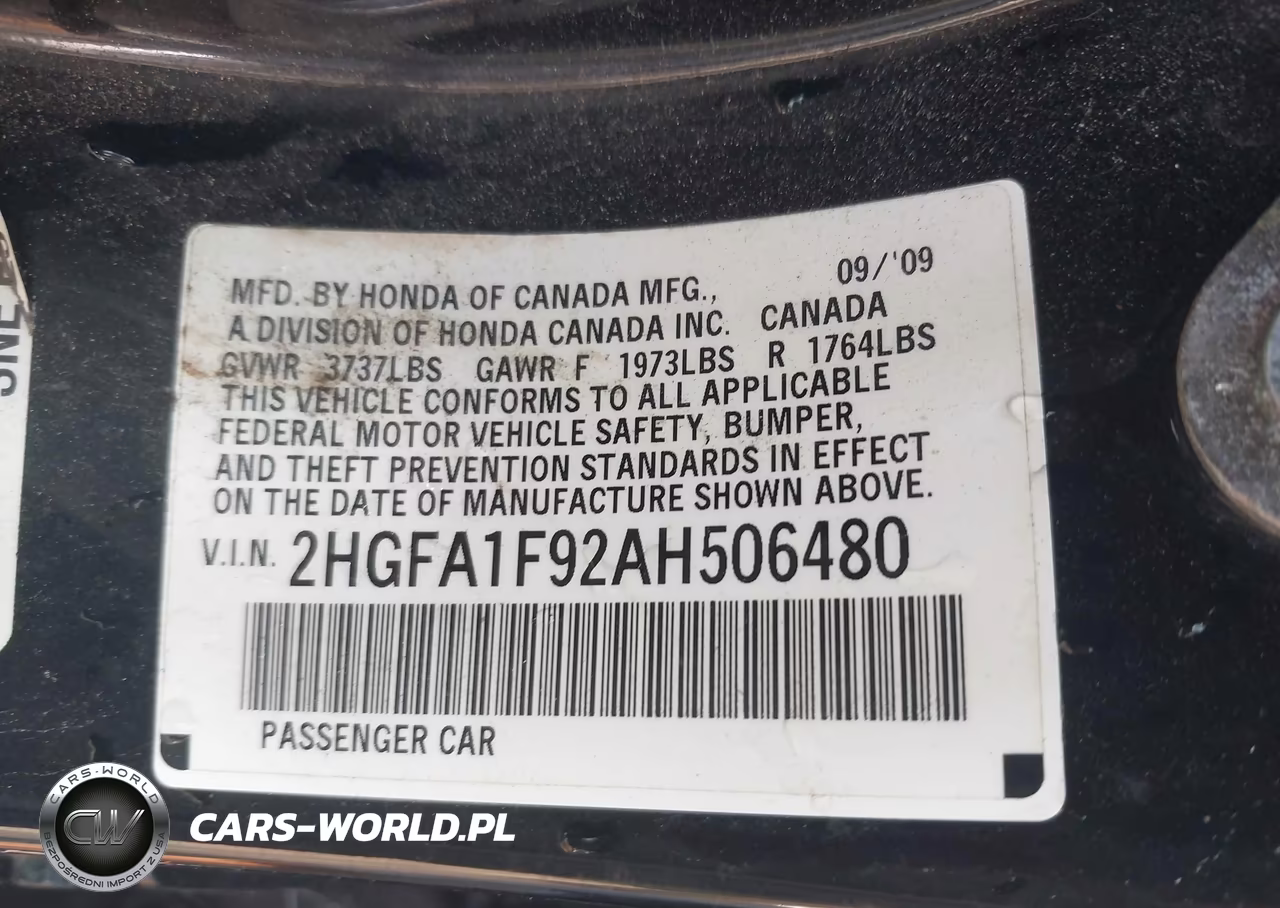 2010 Honda Civic Ex-L VIN:2HGFA1F92AH506480 - 9