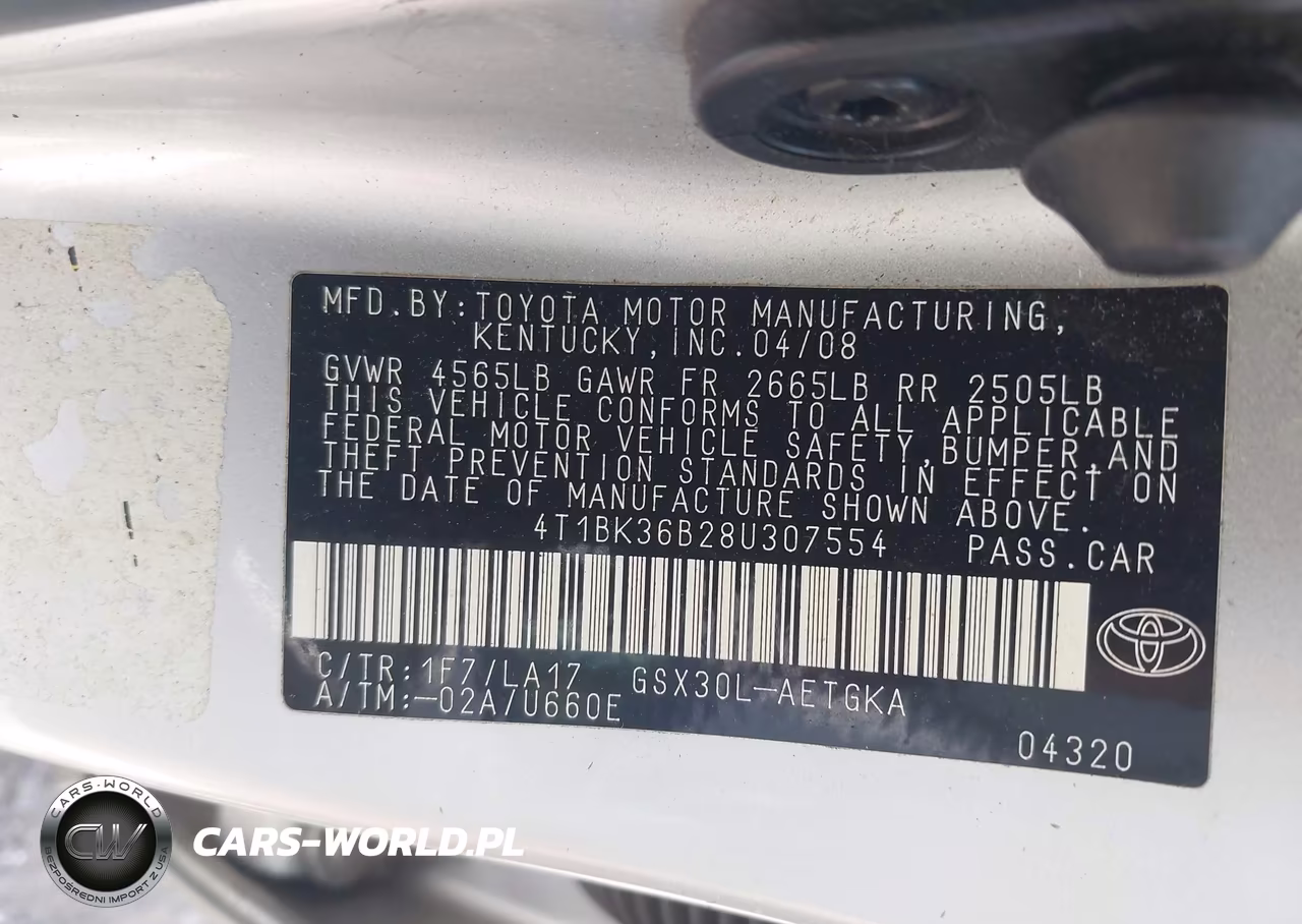 2008 Toyota Avalon Xls VIN:4T1BK36B28U307554 - 9