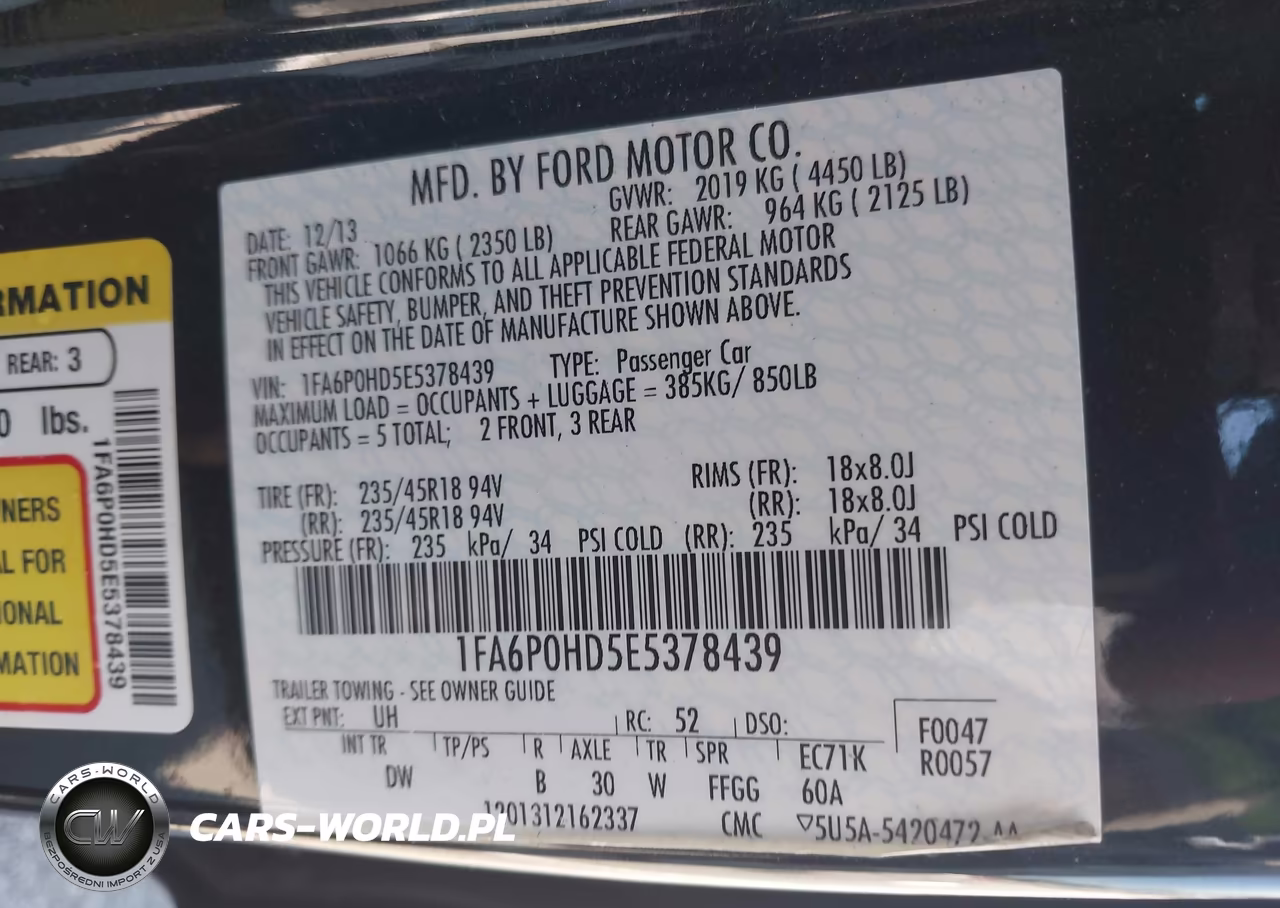 2014 Ford Fusion Se VIN:1FA6P0HD5E5378439 - 9