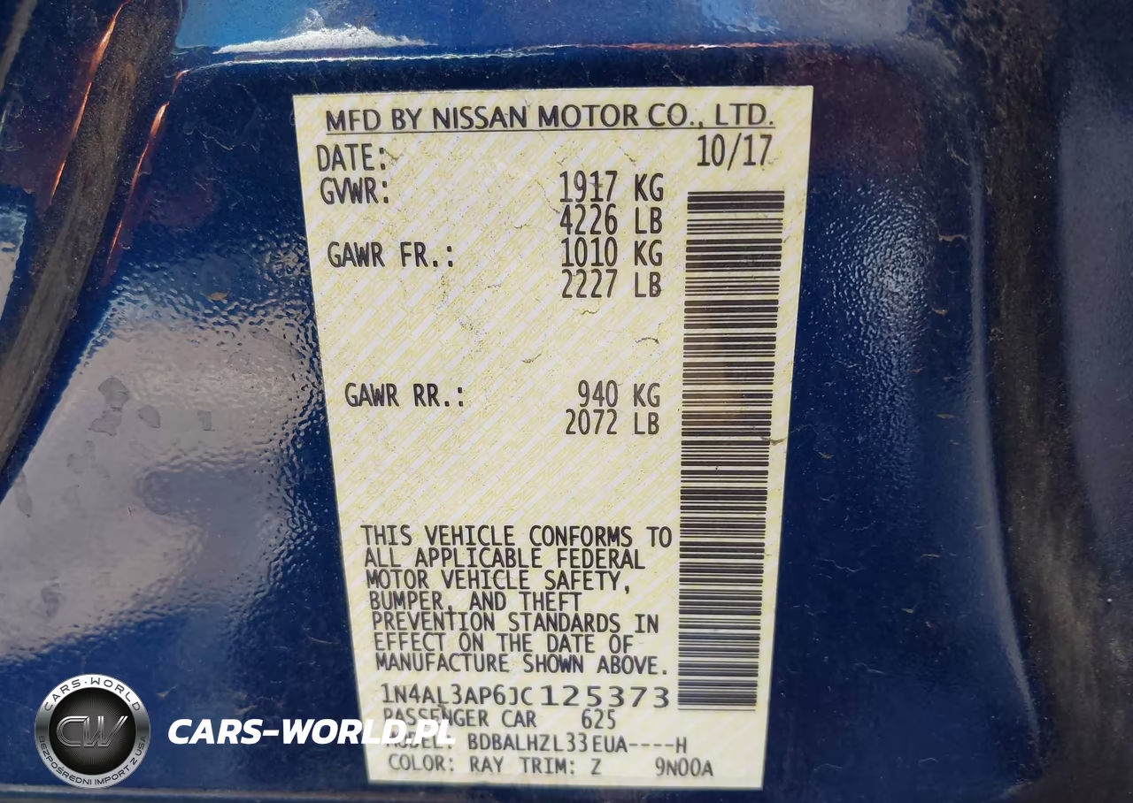 2018 Nissan Altima 2.5 Sr VIN:1N4AL3AP6JC125373 - 9